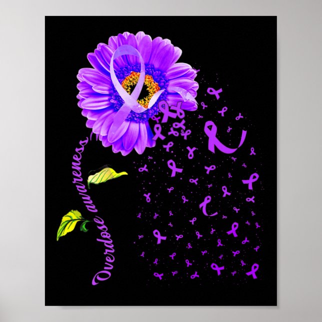 Poster Daisy Butterfly Roxo Sobredosagem Sensibilização 5 (Frente)