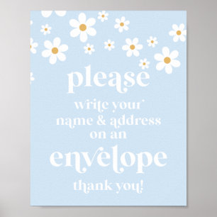 Poster Daisy Chá de fraldas Escreva seu nome endereço Sig