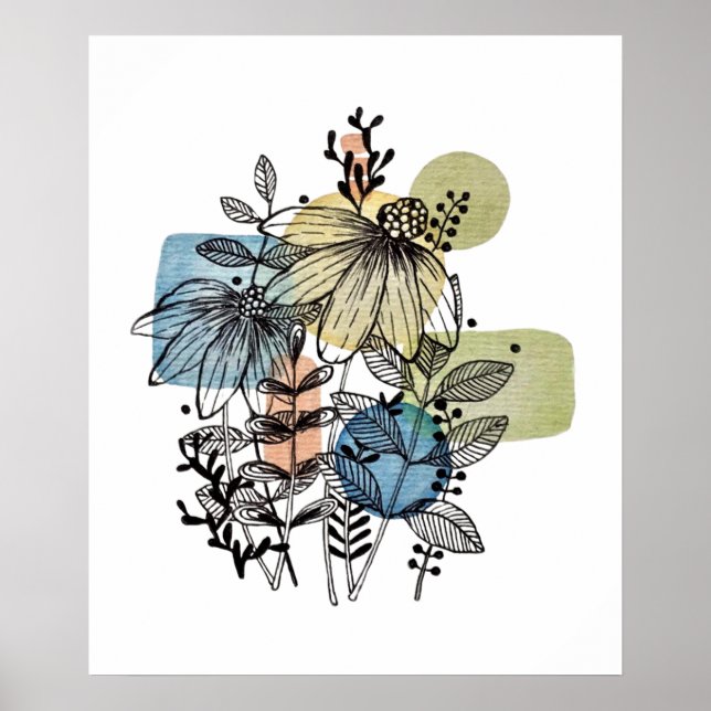 Poster Daisy Doodle Em Tinta E Aquarela (Frente)