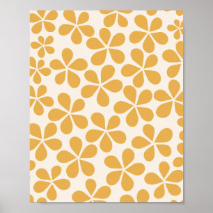 Poster Daisy Florets 06 Mostarda Amarelo E Creme Branco