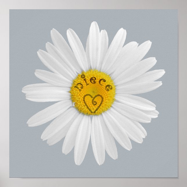 Póster Daisy Flower For Niece Art Customize Background (Frente)
