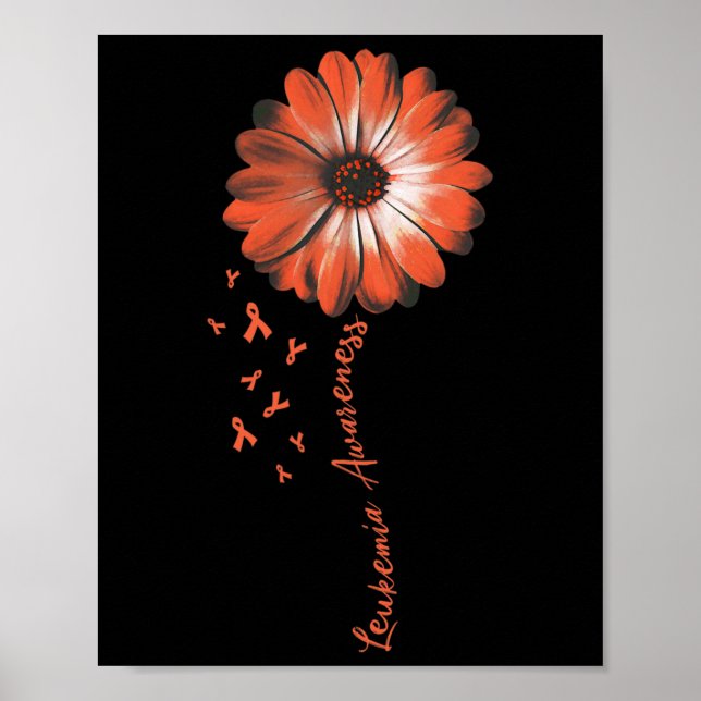 Poster Daisy Flower Leukemia Awareness Gifts  (Frente)