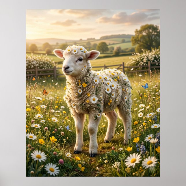 Poster Daisy Lamb Spring Pasture (Frente)