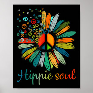 Poster Daisy Peace Sign Hippie Soul Flower Gifes