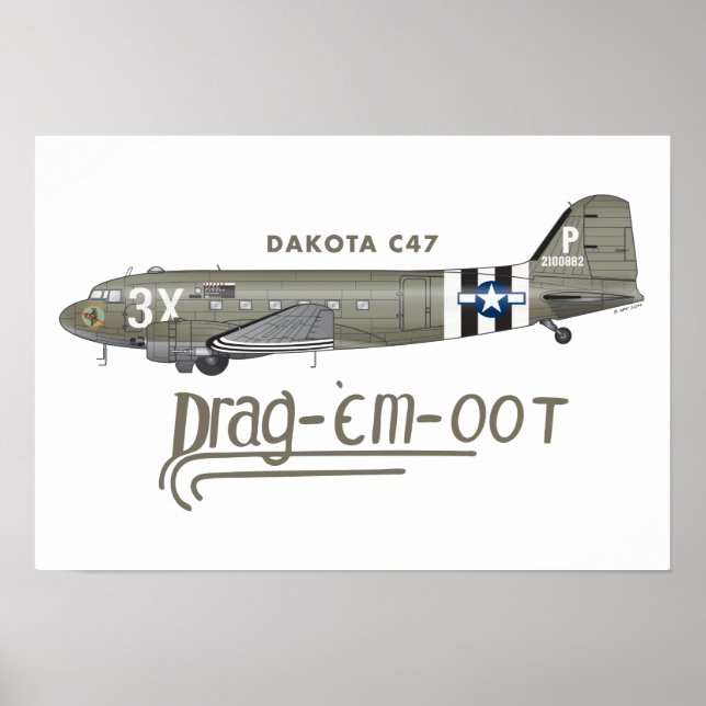 POSTER DAKOTA C47 SKYTRAIN - ARRASTE-OS (Frente)