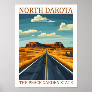 Poster Dakota do Norte Estado do Jardim da Paz EUA Viagem