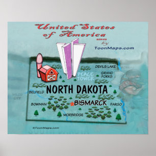 Poster Dakota do Norte EUA