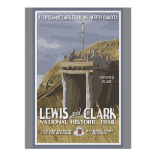 Póster Dakota do Norte, Lewis e Clark Trail