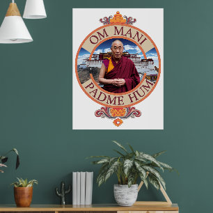 Poster Dalai Lama Potala Palácio Om Mani Padme Hum