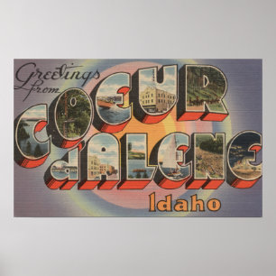 Poster d'Alene de Coeur, Idaho - grandes cenas da letra