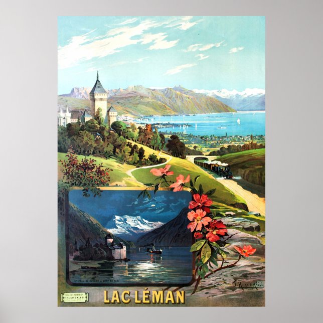 Poster d'ALÉSI, F. Hugo. Lac Leman, 1895. (Frente)