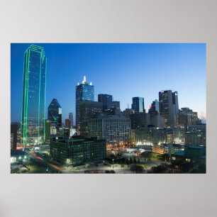 Póster Dallas do centro na manhã adiantada