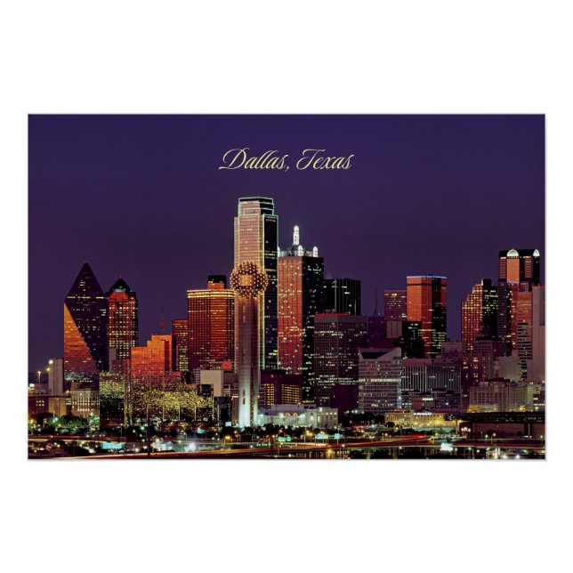 Póster Dallas, linha do horizonte do Texas (Frente)