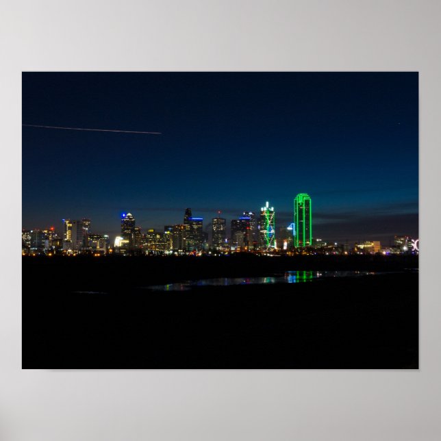Poster Dallas Skyline Dawn Pano (Frente)