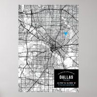 Dallas, Texas City Map + Marque sua localização