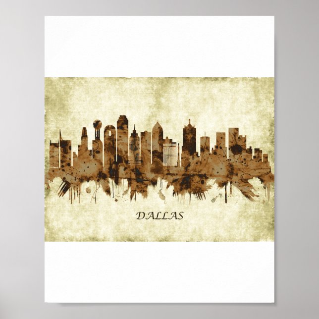 Poster Dallas Texas Cityscape (Frente)