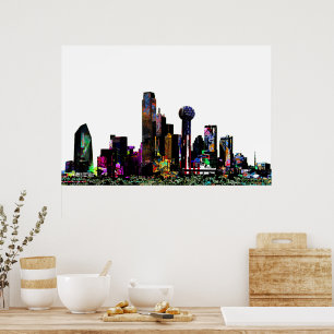 Poster Dallas, Texas em grafite