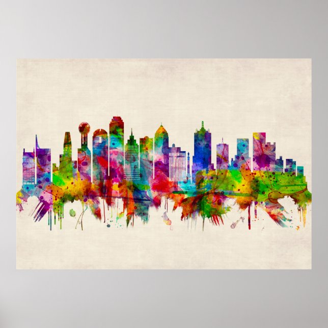 Poster Dallas Texas Skyline (Frente)