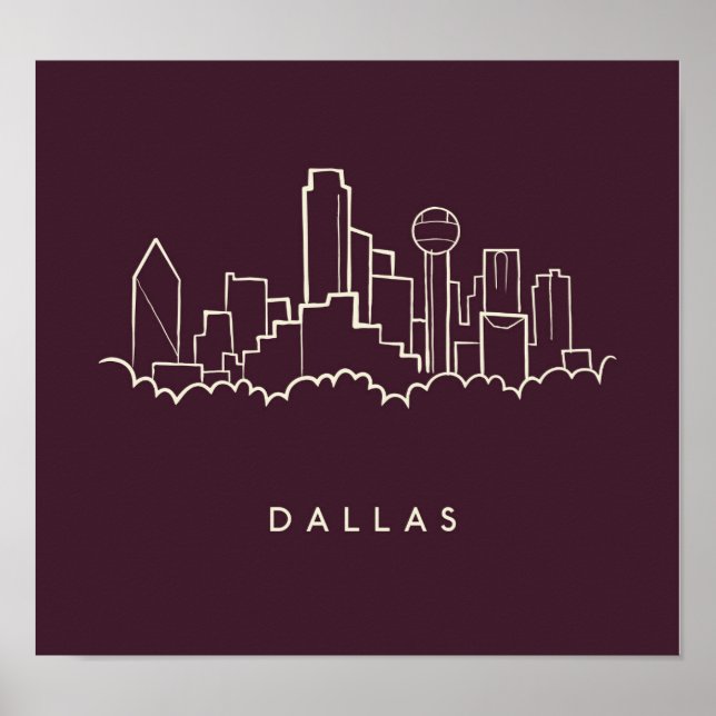Poster Dallas Texas Skyline (Frente)