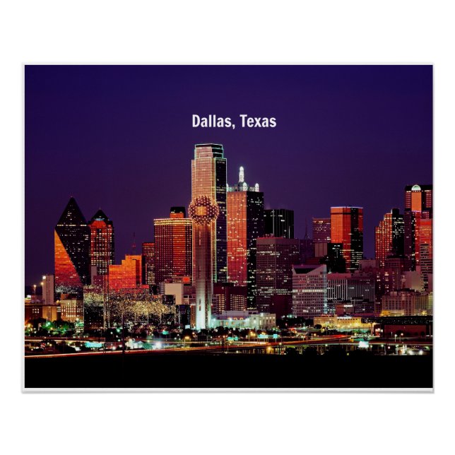 Póster Dallas, Texas Skyline (Frente)