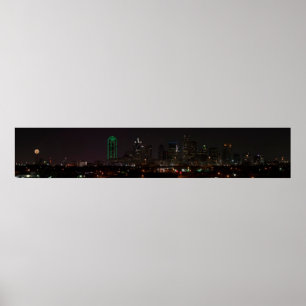 Poster Dallas, Texas Skyline à noite