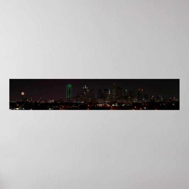 Poster Dallas, Texas Skyline à noite (Frente)