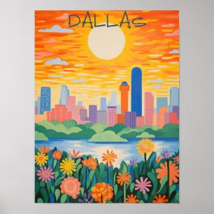 Poster Dallas Texas Viagem Cidade Pintura Estética