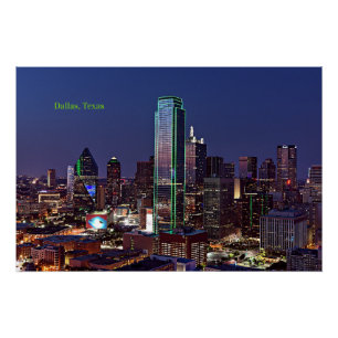 Póster Dallas, vista aérea do Texas,