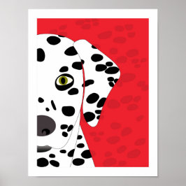 Poster Dalmácia | Arte Abstrato | Vermelho, Preto e Branc