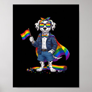 Poster Dalmata engraçado Lgbt Arco-íris Lesbica Gay Orgul
