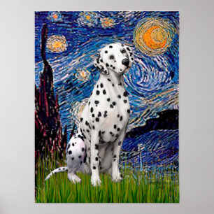 Póster Dalmatian 1 - Starry Night (Vert)