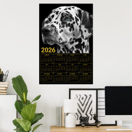 Poster Dalmatian 2026 Calendar – Black & White Elegance