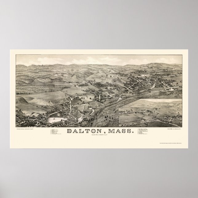 Póster Dalton, Mapa Panorâmico MÃE - 1884 (Frente)