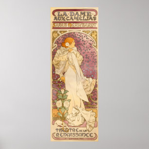 Poster Dama Auxiliar Camelias do La de Alphons Mucha