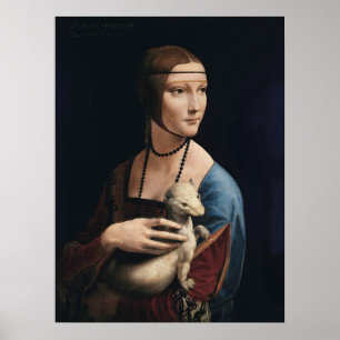 Poster Dama com Arminho de Leonardo da Vinci