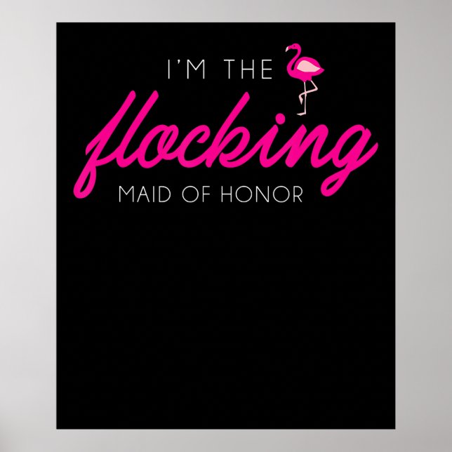 Poster Dama De Honra Reunida Flamingo Festa De Despedida  (Frente)