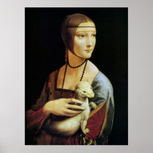 Póster Dama de Leonardo da Vinci com um Ermine