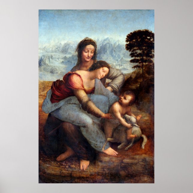 Poster Dama de Leonardo da Vinci com um Ermine (cerca de  (Frente)