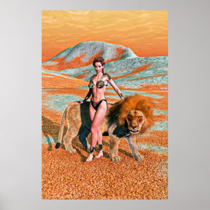 Poster Dama e Leão
