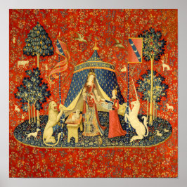Póster Dama e o Unicórnio Tapeçaria Medieval Arte