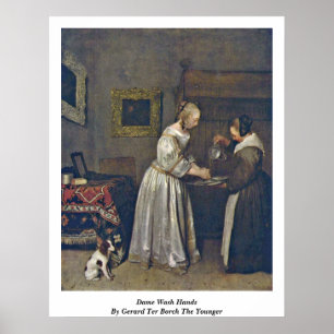 Póster Dama Lavagem Mão Gerard Ter Borch o mais novo