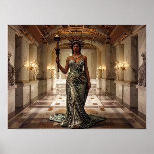 Poster Dama Liberdade Democracia Liberdade Arte