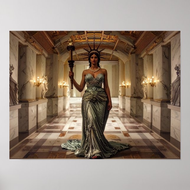 Poster Dama Liberdade Democracia Liberdade Arte (Frente)