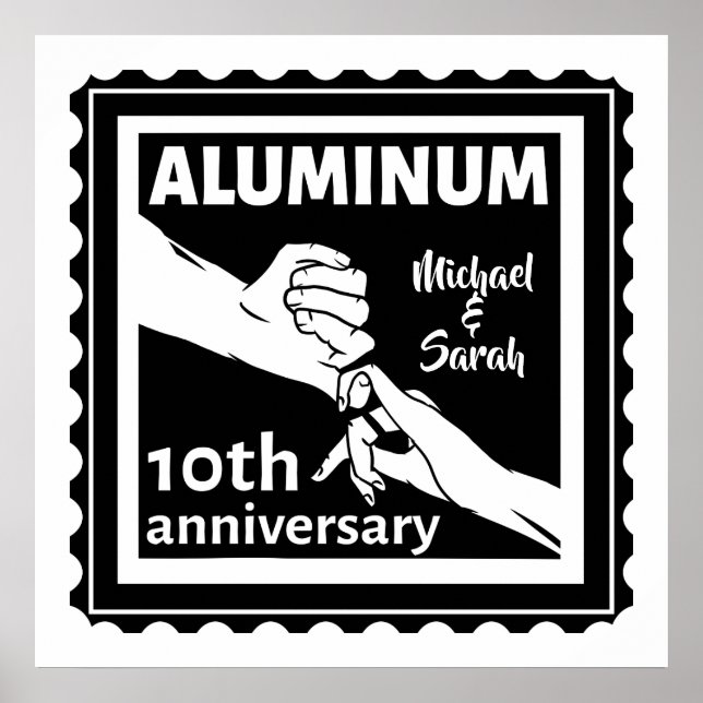 Poster Dama tradicional de 10 anos de casamento do ALUMÍN (Frente)