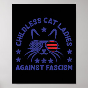 Poster Damas de Gato sem Filhos Contra Fascismo Gato Dive