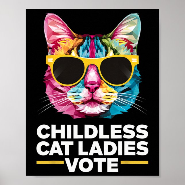 Poster Damas de Gato sem Filhos Votam Azul 1  (Frente)