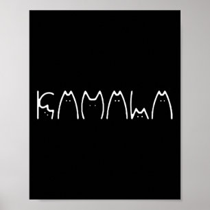 Poster Damas Por Kamala Harris Lettering Cat 2024 Electi