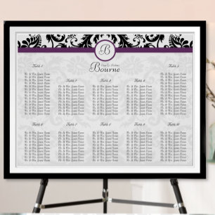 Póster Damasco Floral Preto e Branco com Destaque Puro