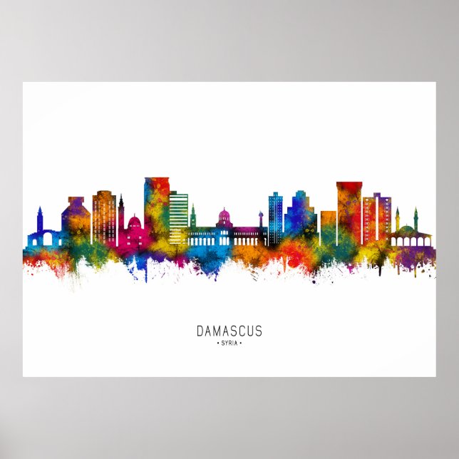 Poster Damascus Syria Skyline (Frente)