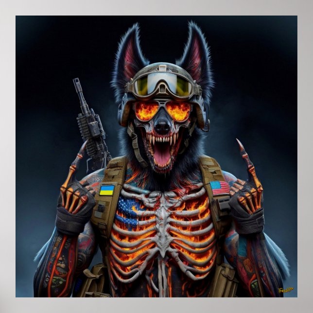 Poster Damned Doggie #00001 of the NFT collection Art (Frente)